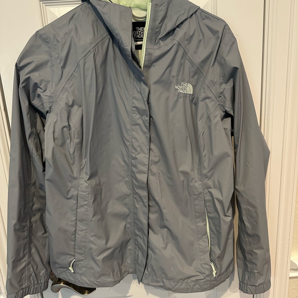 The North Face Light Gray Hooded Windbreaker